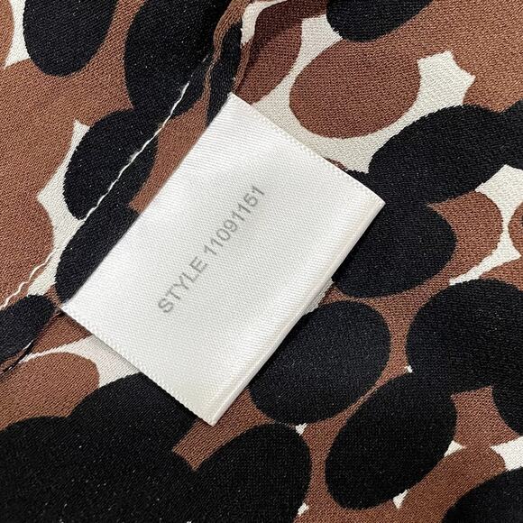 Tory Burch Size 8 Top 100% Silk Polka Dot Popover Blouse Career Classic Neutral - Picture 15 of 16